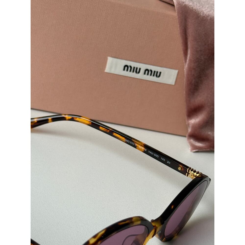 NEW Miu Miu MU04ZSF Tortoise Pink Sunglasses $518 - Picture 6 of 6
